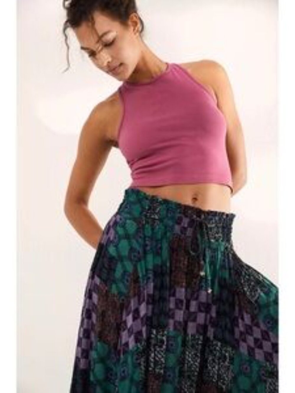 Free People Intimately Into The Wild Harem Pants Medium Boho Geometric Dark - Picture 4 of 16